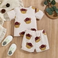 thumbnail image 6 of Toddler Baby Boy Summer Clothes 6 12 18 24 Months Short Sleeve Cartoon Print T-Shirt Drawstring Shorts Outfits Set, 6 of 6