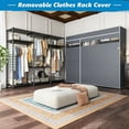 thumbnail image 5 of Clothes Rack, Clothing Rack with Cover Loads 795 LBS, Clothing Racks for Hanging Clothes, Portable Wadrobe Closet, Heavy Duty Garment Rack with Wire Shelves, 5 of 7