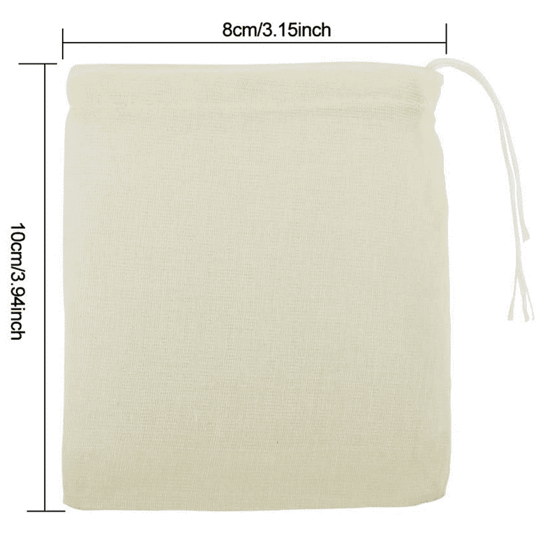 50Pcs Cotton Drawstring Bags Reusable Muslin Bag Natural Cotton