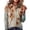 Orange, variant on Womens Autumn Maple Leaf All Over Print Waffle Knit Long Sleeve Top Lapel Half Button V Neck Casual Loose Fall Blouse Multicolor M