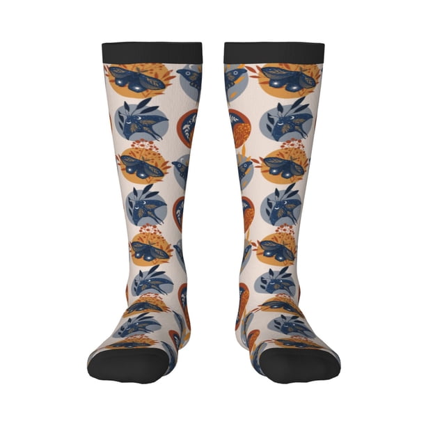 Balery Vintage Botanical Butterfly Art Calcetines novedosos Calcetines deportivos Calcetines hasta la rodilla Calcetines de algodón Calcetines originales y geniales