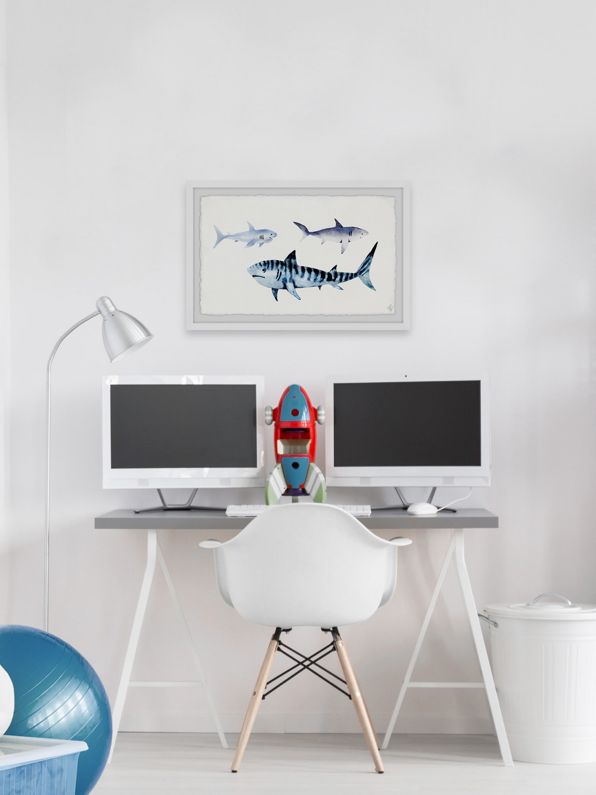 Marmont Hill The Sharks II Framed Wall Art