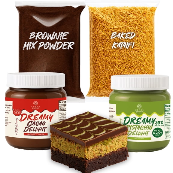 Dubai Chocolate DIY Kit - Dubai Brownie Creation Set with Browni Powder and Filling