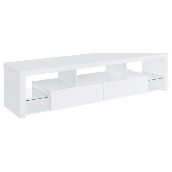 Jude 2-drawer Engineered Wood 71-inch TV Stand White High Gloss