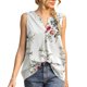 thumbnail image 1 of Las mujeres camisetas sin mangas Blusa de verano para mujer Camisa informal Sin mangas Top con cuello en V Camisa plisada informal Camiseta sin mangas de color sólido (White, M), 1 of 6