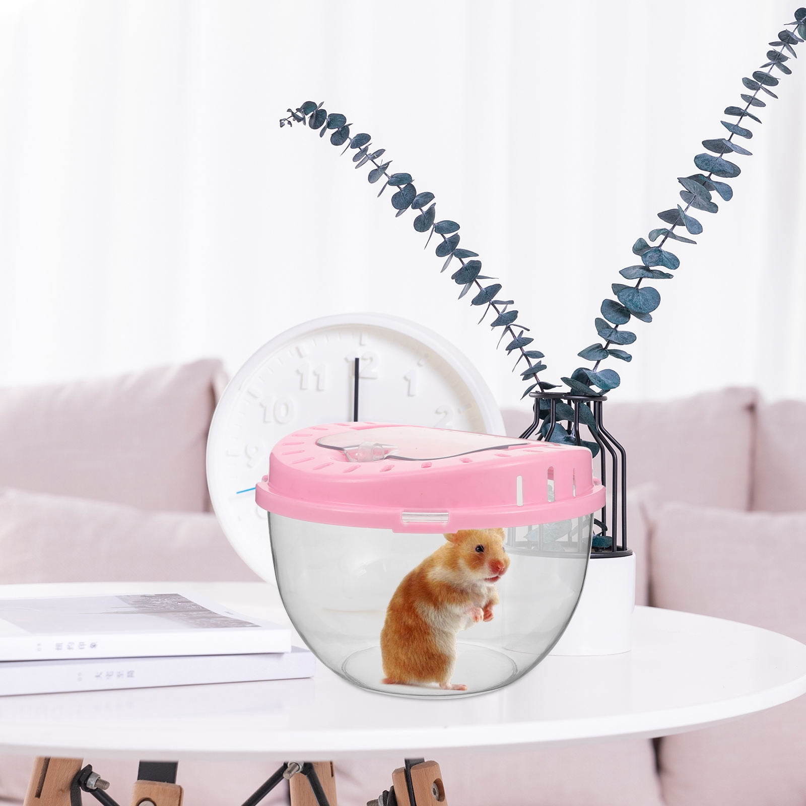 FOMIYES Pink Plastic Hamster Travel Case for Storage and Outdoor Use 2Pcs