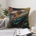 thumbnail image 4 of KLL Realistic Colorful Chameleon Decorative Throw Pillow Covers Velvet Soft for Couch Sofa Bedroom Living Room Outdoor (No pillow core)- 18"x18", 4 of 5