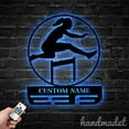 thumbnail image 3 of Handmadetneonsign Woman Hurdling Medal Hanger, Trainer Metal Sign Wall Decor, House Metal Decor 54481, 3 of 4