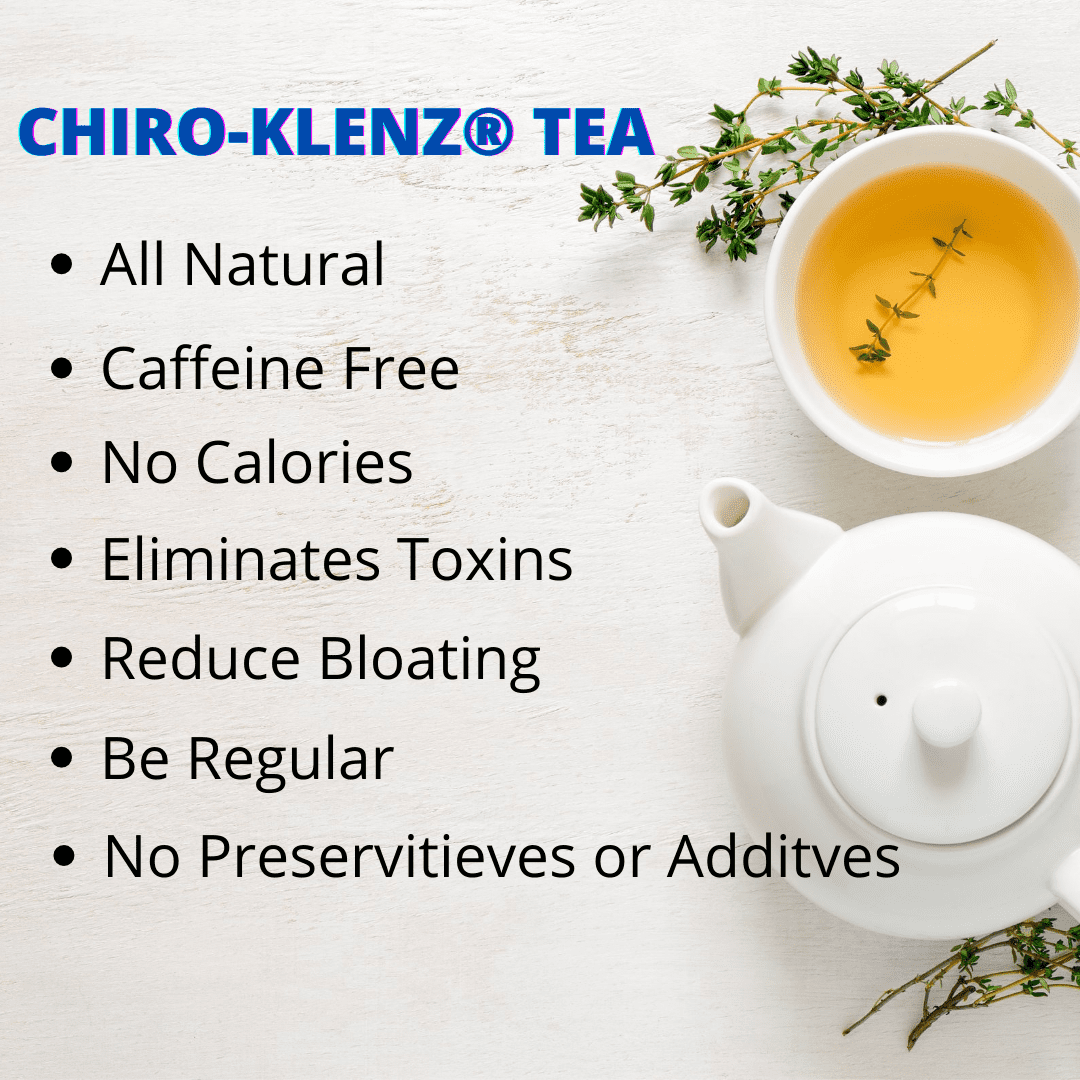 Chiro-Klenz Lemon Flavor Herbal Tea for Detox, Constipation and Bloating Relief, Gluten Free - 30 Tea Bags