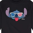 thumbnail image 3 of Lilo & Stitch - Stitch Flag Glasses - Youth Long Sleeve Graphic T-Shirt, 3 of 5