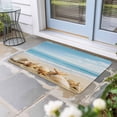 thumbnail image 2 of Beach Coastal Doormat Outdoor Entrance 18"x30", Summer Seaside Shell Starfish Nautical Absorb Moisture Dirt Door Mats, Non-Slip Rubber Backing Floor Mats Indoor, Low-Profile Front Door Rugs, 2 of 9
