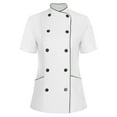 thumbnail image 3 of Hansber Veste de Chef à Manches Courtes pour Femmes, Uniforme de Travail Professionnel pour Cuisine d'Hôtel, Blanc m, 3 of 5