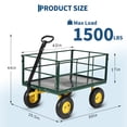thumbnail image 2 of Heavy Duty 1500 Lbs Capacity Mesh Steel Garden Cart Folding Utility Wagon with Removable Sides, Garden Cart on Wheels for Gardening Soil, Tools, and Plant Transport, 2 of 11