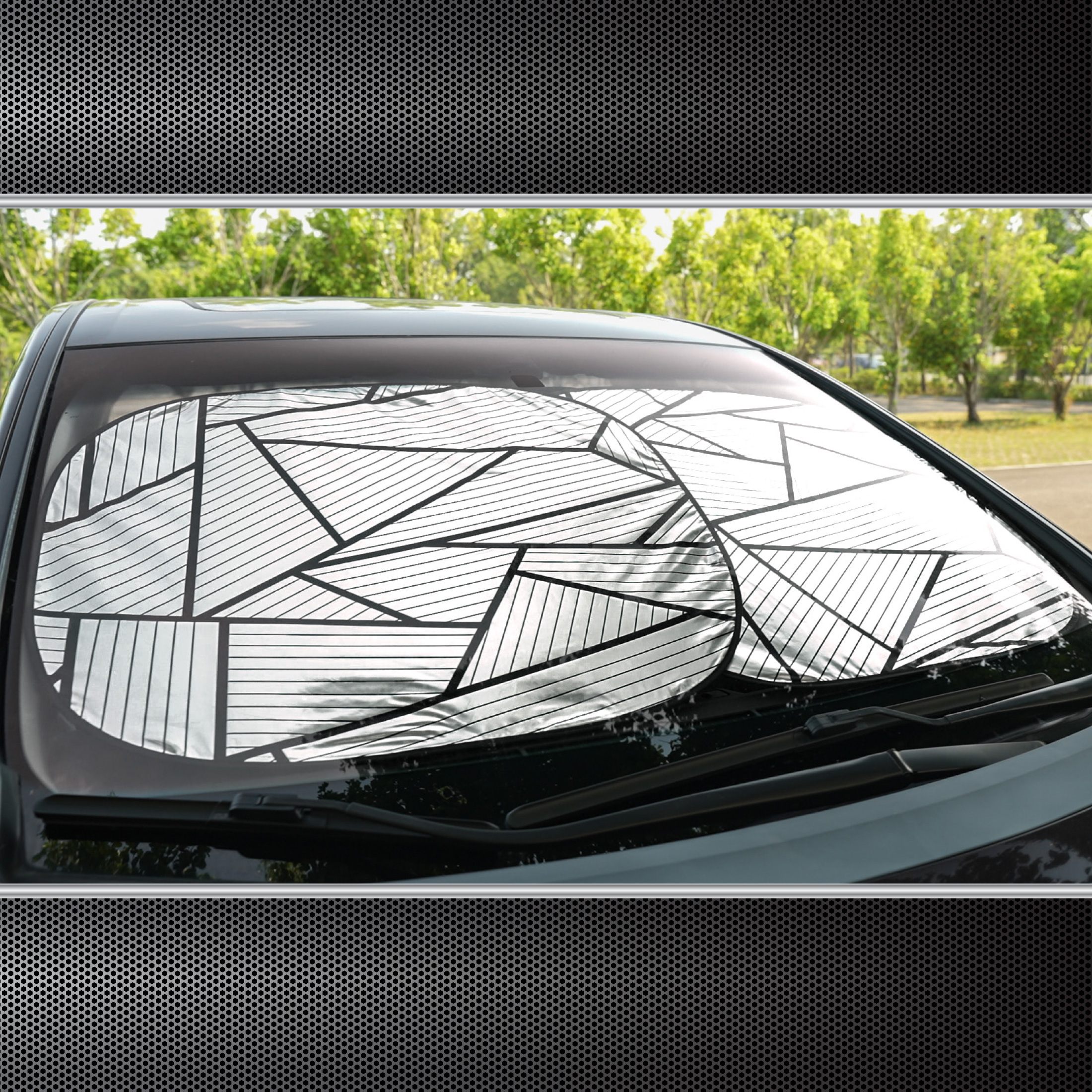 Auto Drive Polygon Universal Fit Twist Sunshade photo 7