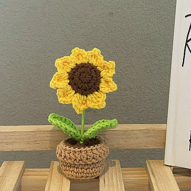 Finished Hand Woven Crochet Flower Non Braking Non Fading Crochet Flower for Table Home and Car Decoration