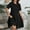 Black, variant on QUNYINEY Women's Dresses Casual Short Sleeve Solid A-Line Dress Cotton Crew Neck Plus Size Midi Sundress