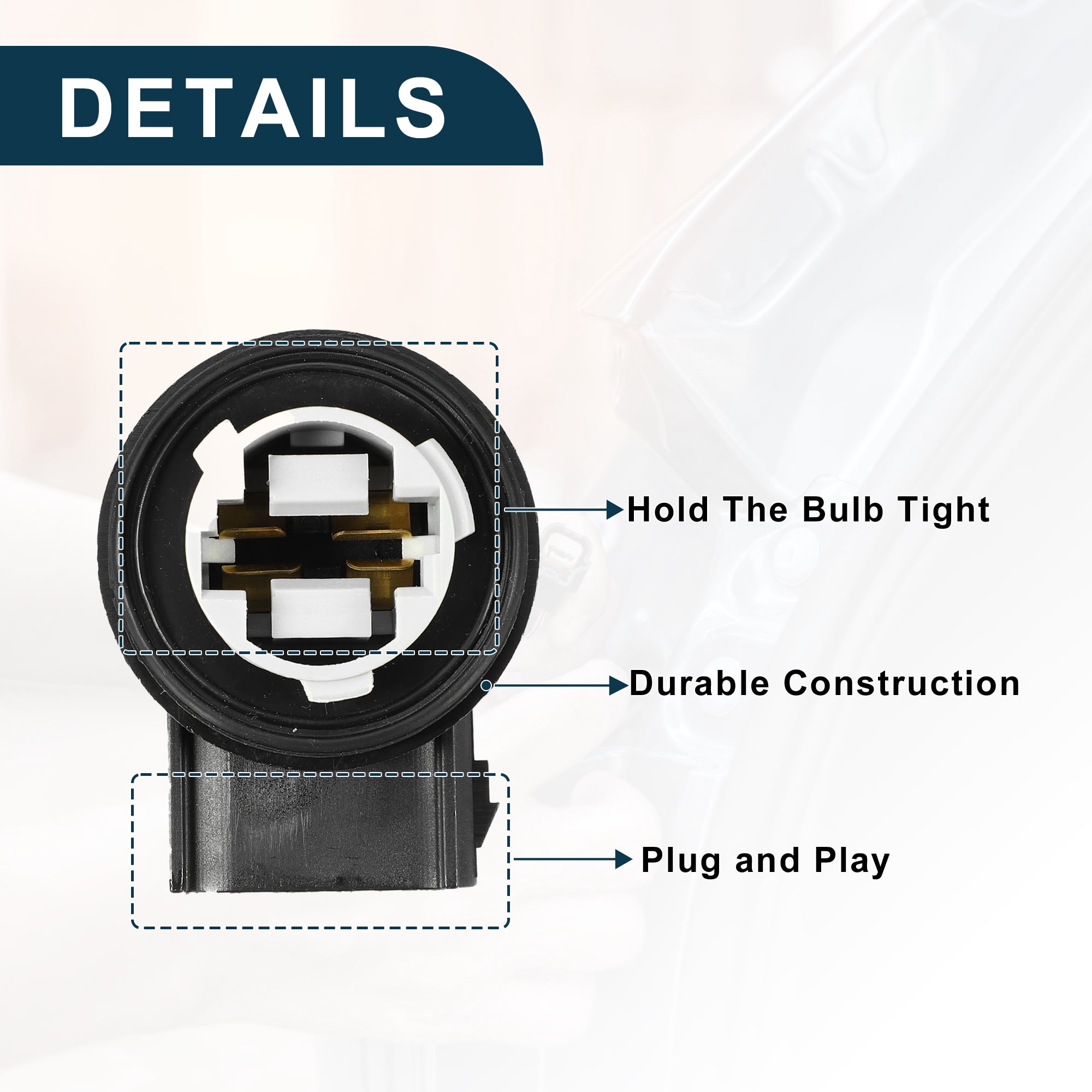 Unique Bargains Turn Signal Tail Light Socket for Ford Focus 3Pins 2U5Z13411BB/F17B13411AB