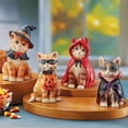 thumbnail image 4 of Resin Cat Sculpture Decor Halloween Earl Witch Pumpkin Decoration Halloween Indoor Decor Tabletop Decor C, 4 of 6