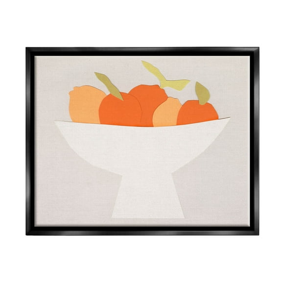 Stupell Industries Contemporary Orange Citrus Fruits Graphic Art Jet Black Floating Framed Canvas Print Wall Art, Design by Natalie Sizemore