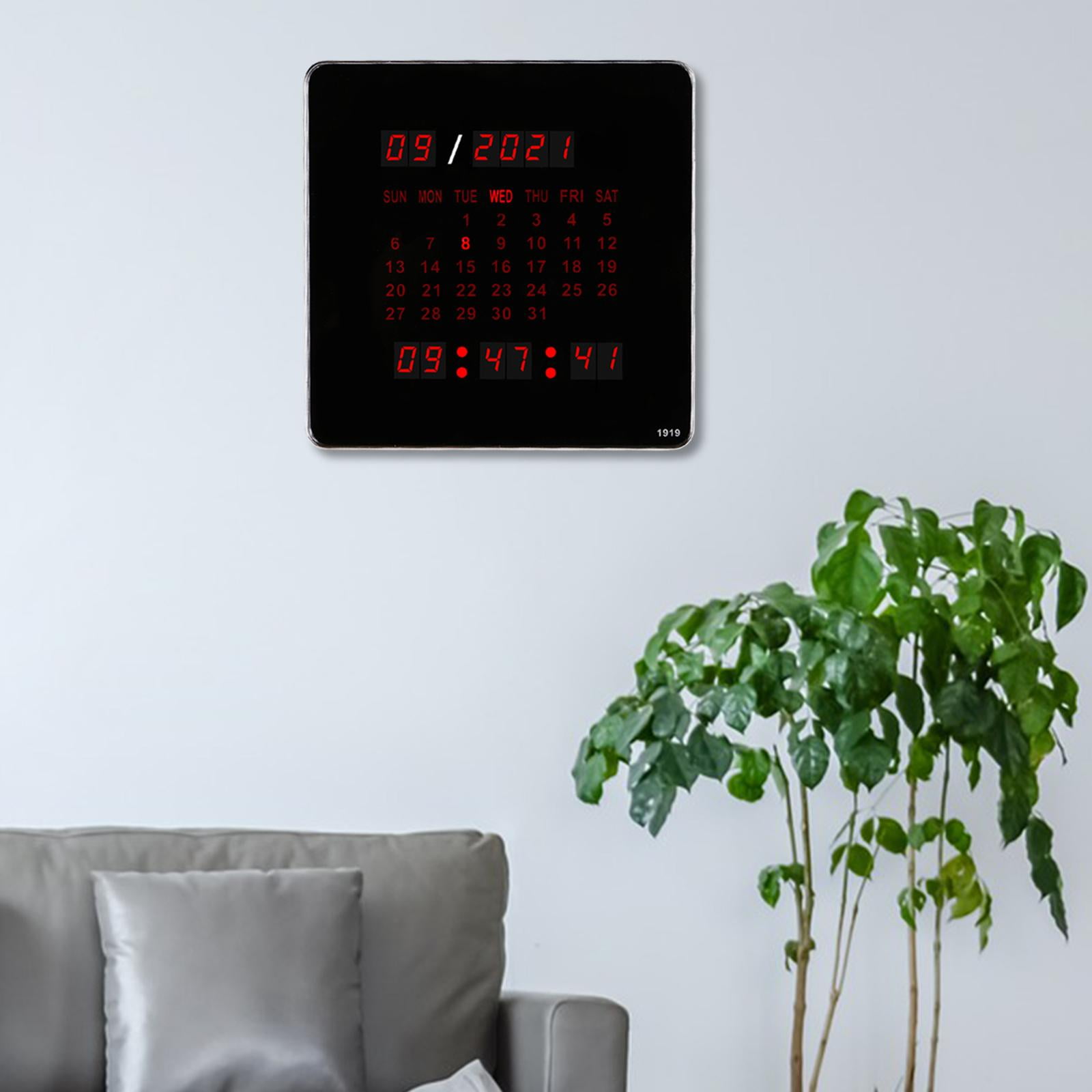 Axioma Digital Wall Clock with Calendar 12/24H Wall Mounted for Office Living Room Home
