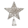 thumbnail image 2 of Christmas Tree Topper, 8 Inch Glitter Star Wireframe Silver Star Christmas Tree Decorations Sparkly Topper for Xmas Holiday Party Home Decor, 1 Pack, 2 of 5