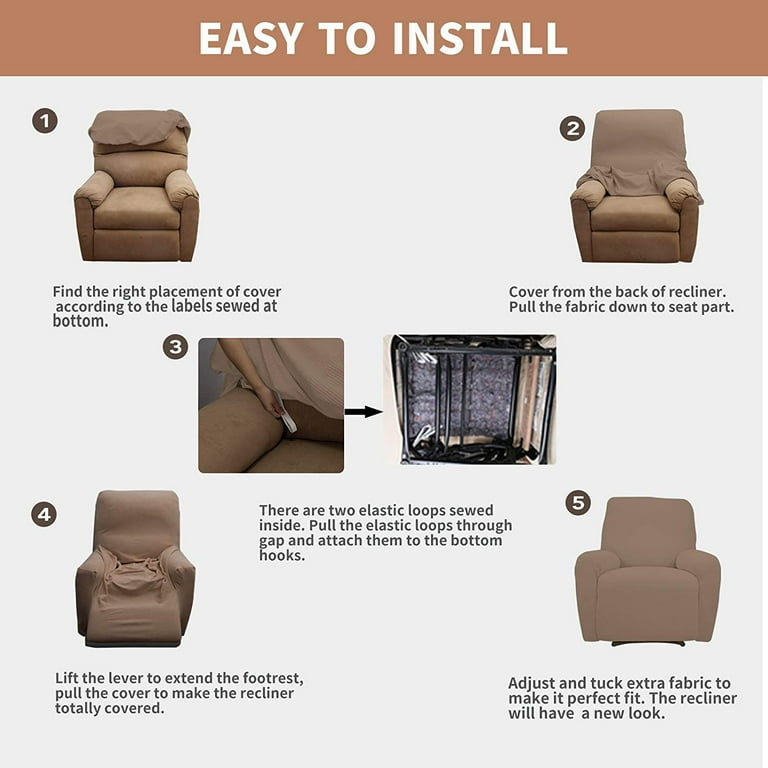 Easy Going 100 Waterproof Recliner Cover Recliner Camel Walmart