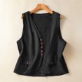 thumbnail image 2 of PBFRDSJ Cotton Linen Vest for Women Summer Sleeveless V Neck Button Down Tank Tops Lightweight Business Casual Jacket with Pockets, 2 of 8