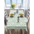 thumbnail image 3 of Teal Geometric Rectangle Tablecloth, Art Contemporary Modern Abstract Waterproof & StainResistant Tablecloth, Washable Oil-proof Table Cover for Dining/Party/Wedding/Camping/Buffet 60x84 In, 3 of 9