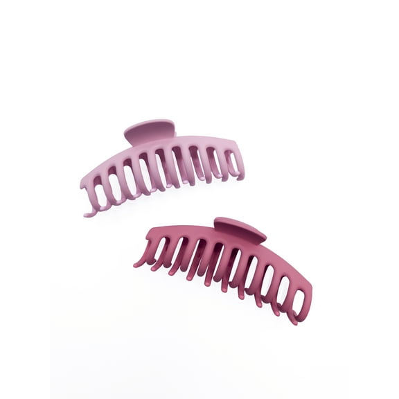 Time and Tru Women's Hair Claw Clip 2-Pack, Pink