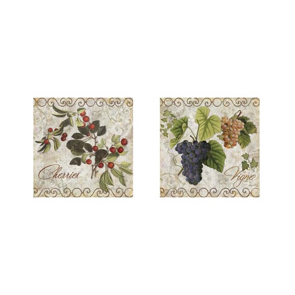 Great Art Now Pastoral Fruits by Color Bakery 2 Piece Print Art Set Each 12"W x 12"H