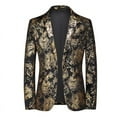thumbnail image 5 of Traje casual de un solo botón para hombre, vestido de novia para novio joven, traje estampado de discoteca, top para hombre, 5 of 5