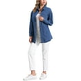 thumbnail image 2 of CAMISA DE DENIM CASUAL PARA MUJER INSPIRADA CHIC DE MANGA LARGA CON BOTONES CHAQUETA DE JEAN S AZUL, 2 of 6