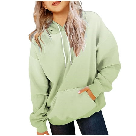 

Kids Boy Girl Solid Casual Hoodie Sweatershirt Long Sleeve Hooded Sweatshirts Loose Basic Pullover Tops with Pocket
