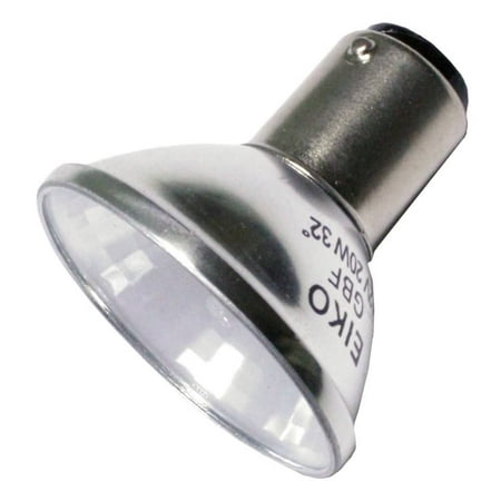 Ba15d Base Eiko Light Bulb - 49664 - GBF - Stage and Studio - ALR 37mm - Flood - Front Glass - 20 Watt Light Bulbs - 12 Volts - BA15d Base - 3000K, 12 Voltage Rating, 20 Watts, 1.67 Amps By Eiko