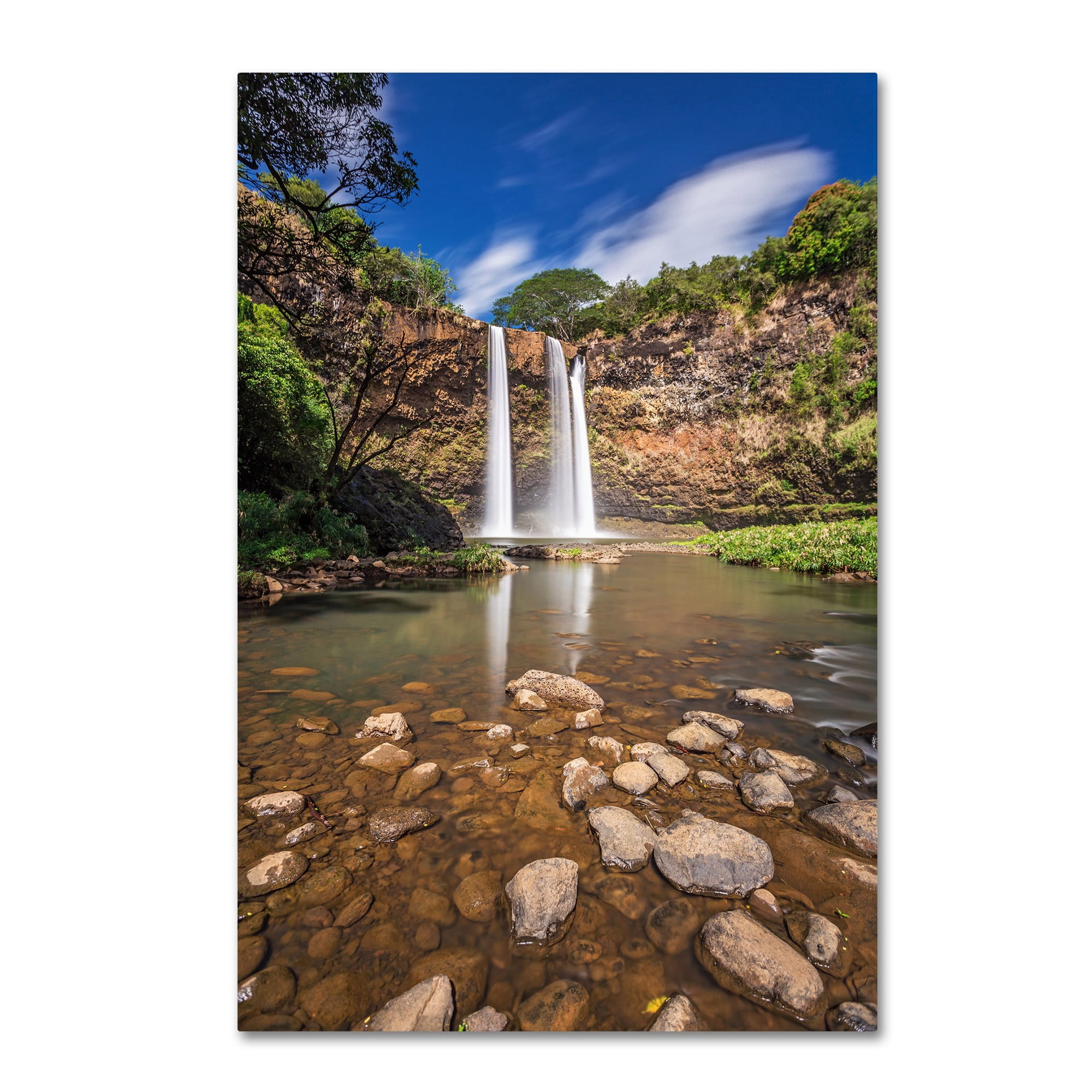 Trademark Fine Art 'Wailua Falls' Canvas Art by Pierre Leclerc