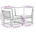 thumbnail image 2 of vidaXL Patio Sofa with Cushions 2-Seater Solid Wood Acacia, 2 of 5