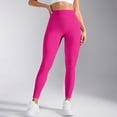 thumbnail image 3 of Duoif Women's High Waisted Yoga Pants Slim Fit Quick Drying Leggings Hip Lifting Texture Fitness Pants Womens Bottoms Hot Pink L, 3 of 7