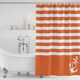 thumbnail image 3 of Orange Anchor Shower Curtain, Waterproof Shower Curtains for Bathroom, Modern Nautical White Geometric Stripes Washable Fabric Bathtub Curtain Set Bath Decor with 12 Hooks Extra Long 72"x96", 3 of 8