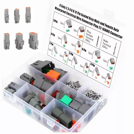 2 3 4 6 8 12Pin Car Automotive Wire Connector Kit Waterproof Electrical Set