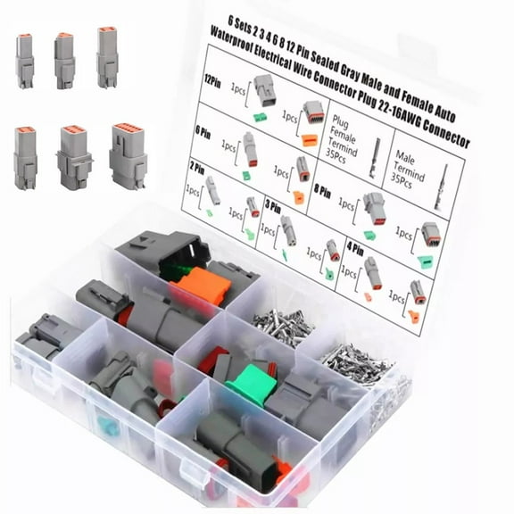 2 3 4 6 8 12Pin Car Automotive Wire Connector Kit Waterproof Electrical Set