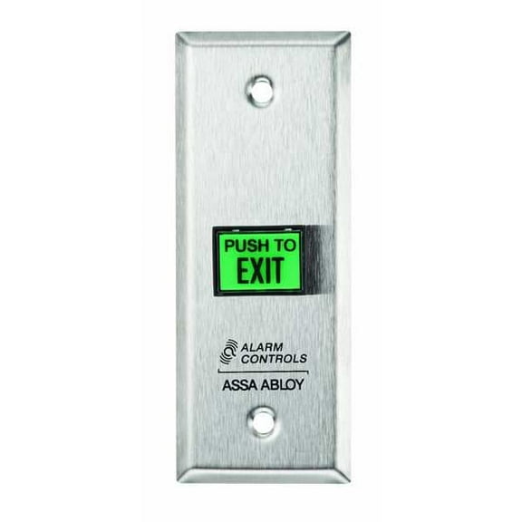 Alarm Controls Exit Button,Narrow,Stainless Steel TS-9