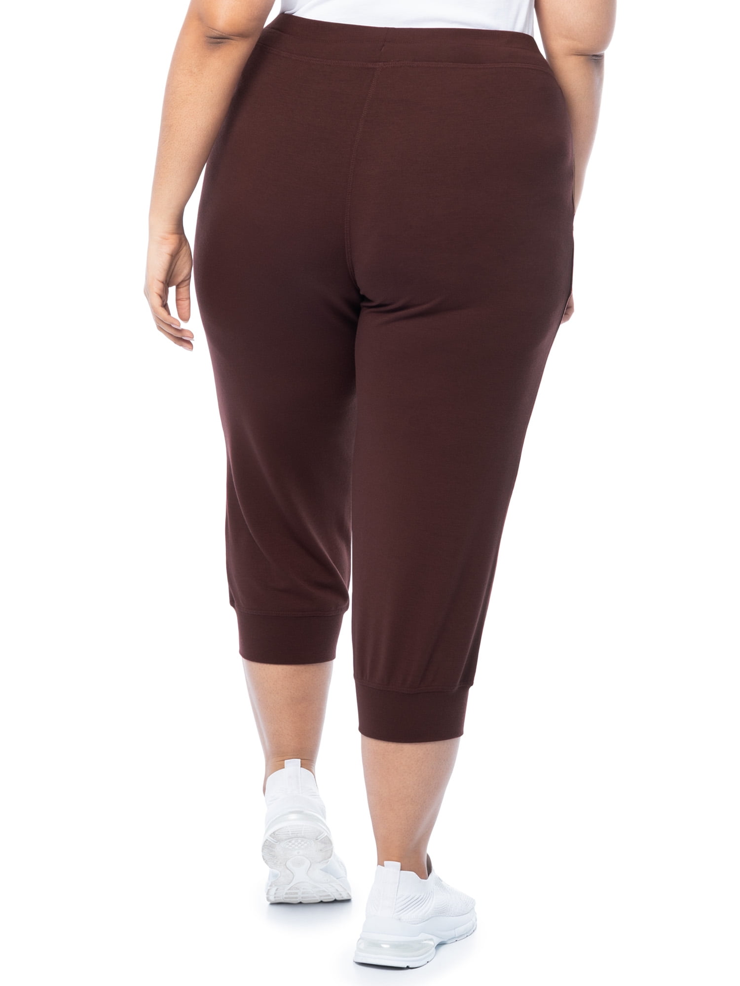 Athletic Works Women's Plus French Terry Athleisure Capri Jogger Pants, size 1X-5X