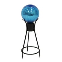 Achla 6" Teal Crackle Glass Gazing Globe With Stand
