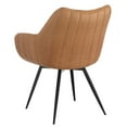 thumbnail image 3 of Modern Faux Leather & Metal Swivel Dining & Accent Chair, Set of 2 - Camel & Black, 3 of 7