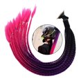 thumbnail image 4 of Casco gradientes casco casco cabello para motocicleta casco de pelo 55cm Rosa rojo Sunnimix Pelo de la peluca de cola de caballo, 4 of 8