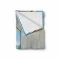 thumbnail image 2 of Modern Soft Flannel Fleece Blanket, Interior of Penthouse Empty Living Room Large Windows Sea Mountains View Art, Cozy Plush for Indoor and Outdoor Use, 60" x 80", White Blue Beige, by Ambesonne, 2 of 6