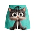 thumbnail image 4 of Hfnxid Mens Beach Shorts Quick Dry Elastic Waist Swim Trunks Printed Drawstring Bathing Suit Summer Lightweight Vacation Shorts with Pockets Green XXXL, 4 of 7