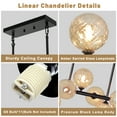 thumbnail image 5 of Lzawvm Linear Chandelier for Dining Room with Amber Swirled Glass Globe Dining Room Light Fixture 11-Lights Pendant Lights Kitchen Island for Living Room Sputnik Black 51inch, 5 of 12