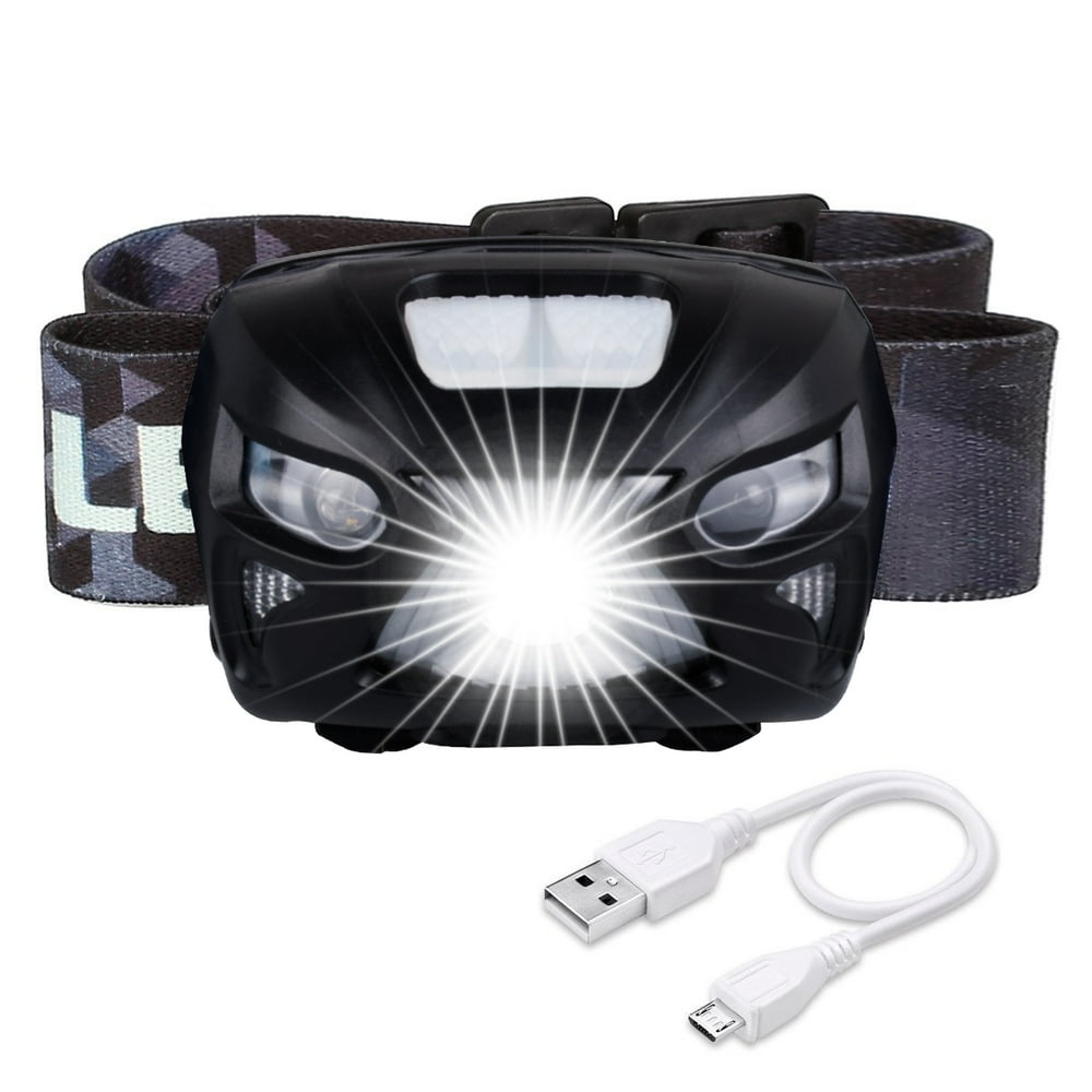 USB LED Headlamp Rechargeable headlamp Flashlight Sensor Waterproof