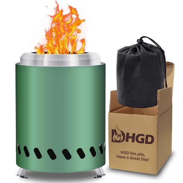 Hoguera sin humo de acero inoxidable HGD de 20,32 x 13,97 cm con bolsa